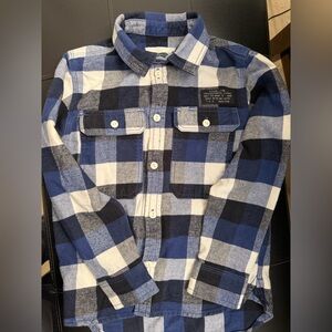 Diesel Kids Plaid Button Up Shirt XS Navy Check Designer